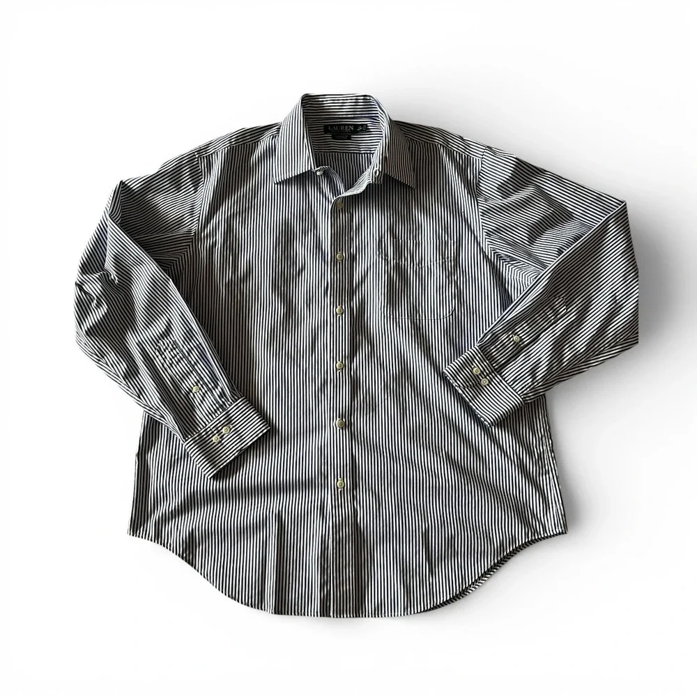 Ralph Lauren Classic Fit Non‎ Iron Stripe Dress Shirt 17 36/37